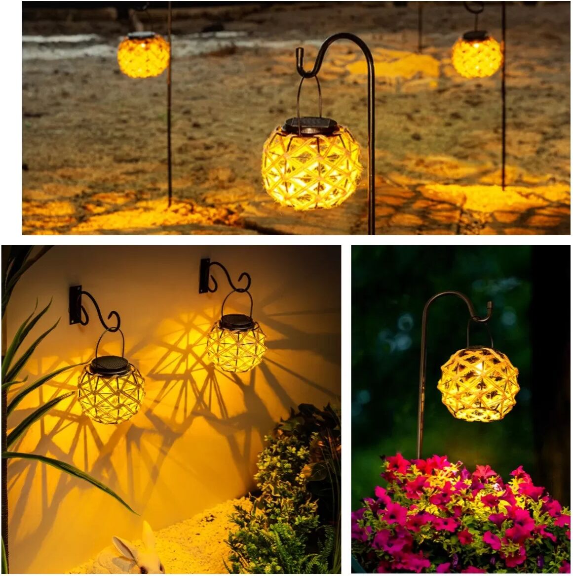 INF Solar Gartenleuchte für Außen - Dekorative LED Laterne für Terrasse, Garten und Wege Warmweißes Licht