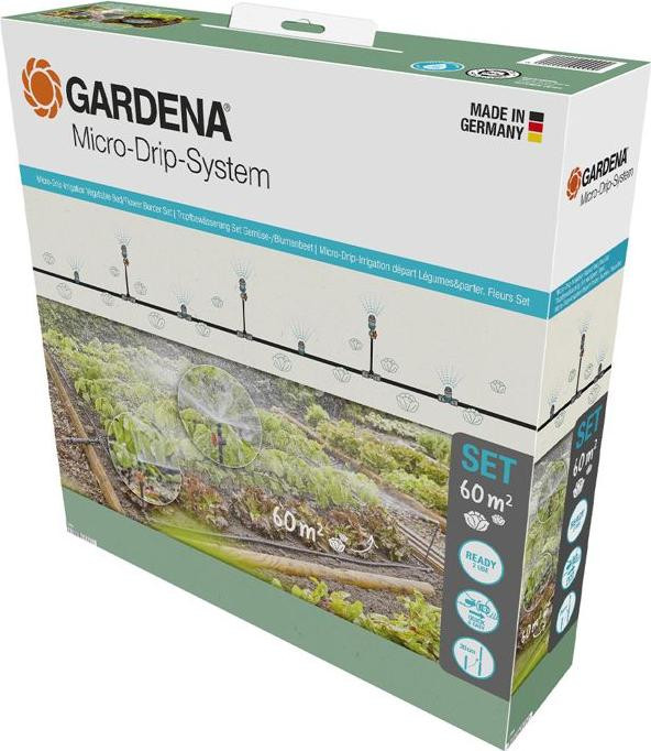 GARDENA Startset voor moestuinen, druppelbuis irrigatiesysteem voor tot 60 m², 13450-20