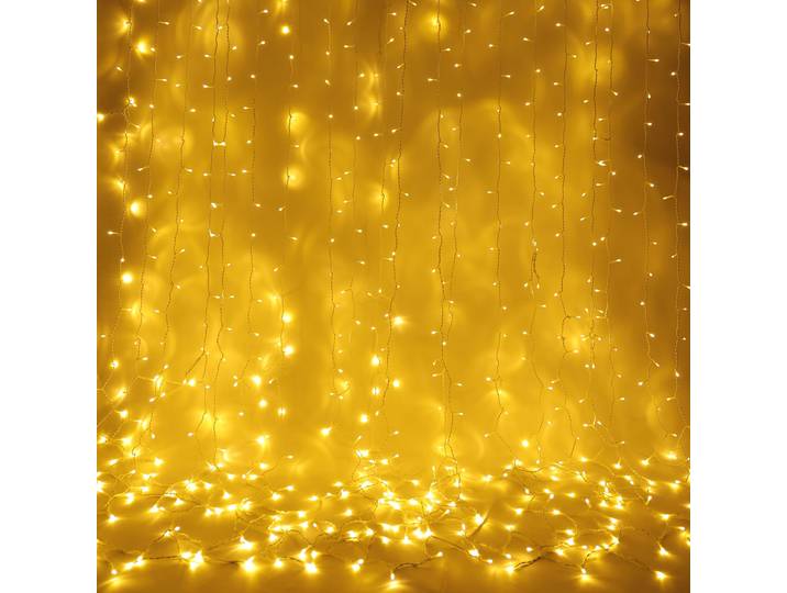 LED Lichtervorhang 600 LED s 3 m warmweiss'