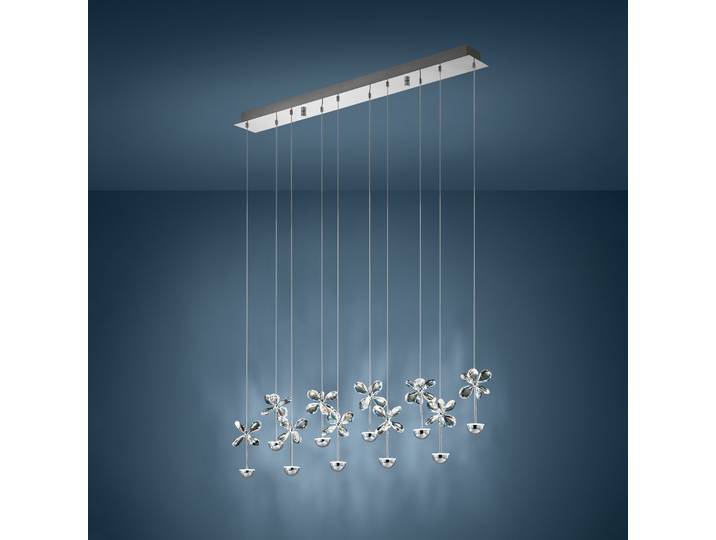Suspension Pianopoli chromée longueur 87 cm - EGLO Stars of Light - Salle à manger - Design - Acier inoxydable - Linéaire