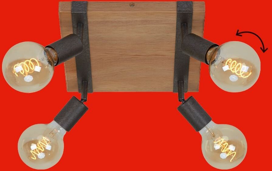 BRILONER LEUCHTEN LED Deckenspot "WOOD BASIC", braun (weiß, neutral), Leuchten, LED Deckenspot
