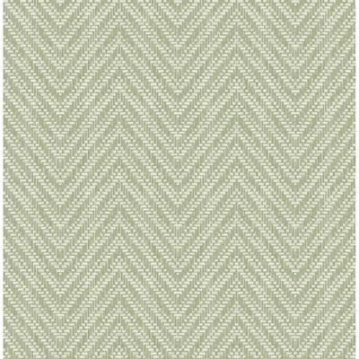 A-Street Prints Glynn Green Chevron Wallpaper