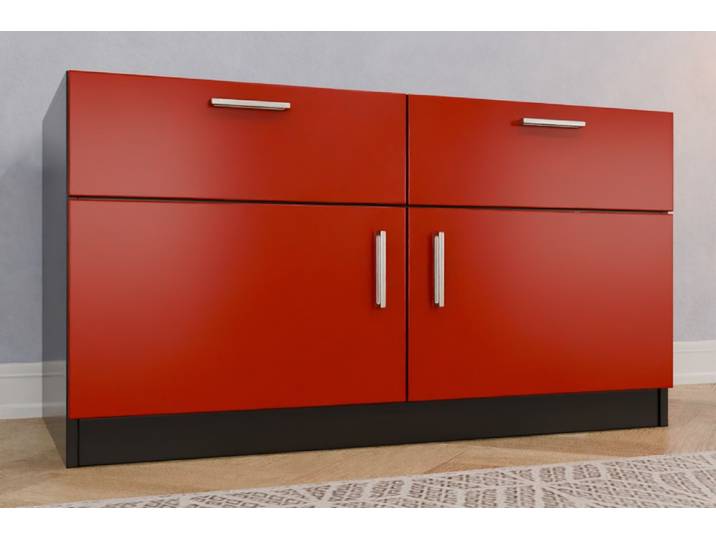 TV-Möbel nach Maß - RAL 3000 Feuerrot - 65x120x62cm - Individuell konfigurieren