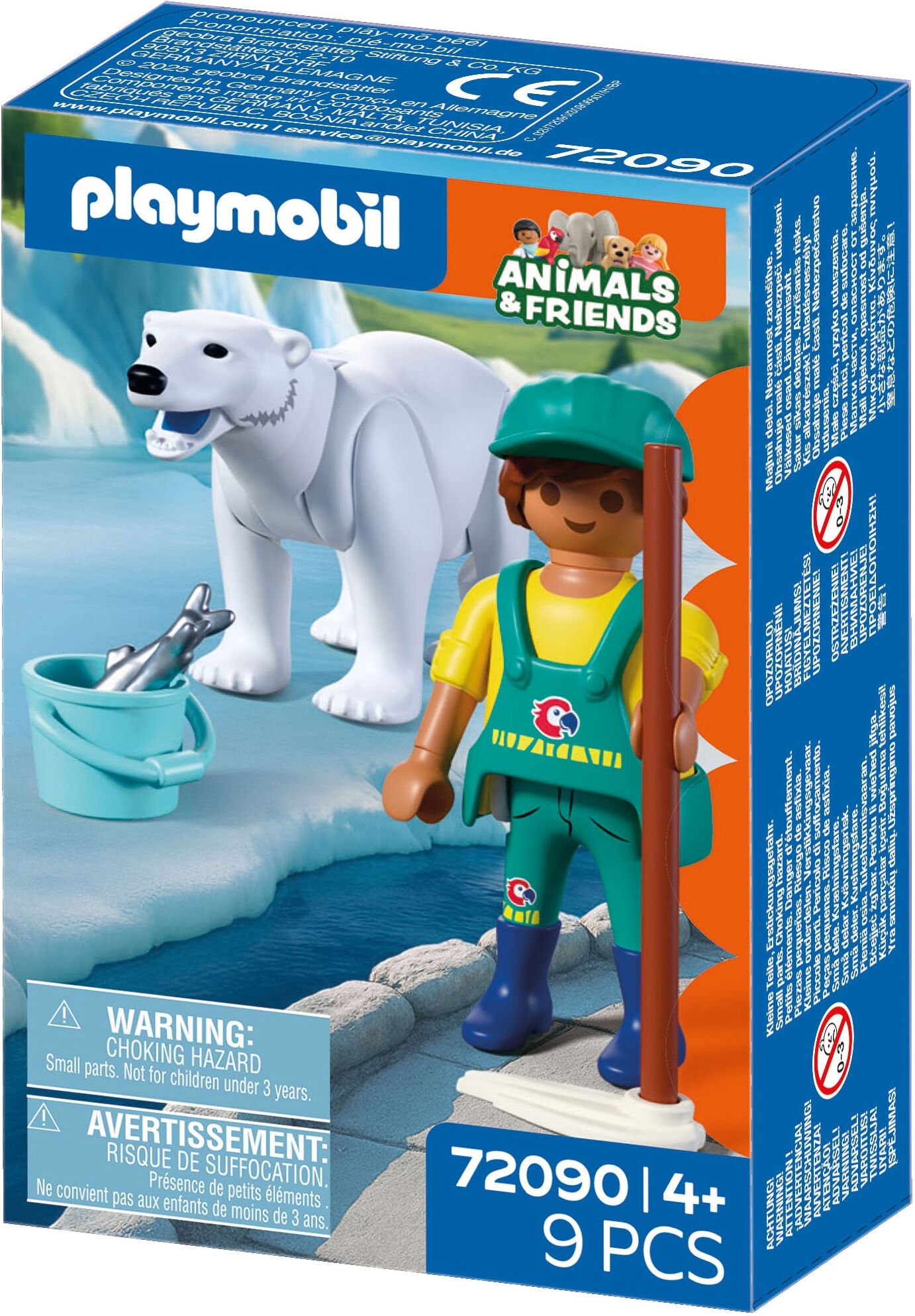 Konstruktions-Spielset PLAYMOBIL "Zoo: Eisbär und Pfleger (72090), Animals & Friends", bunt, Spielbausteine, Kinder, Kunststoff, Konstruktions-Spielset, Made in Europe