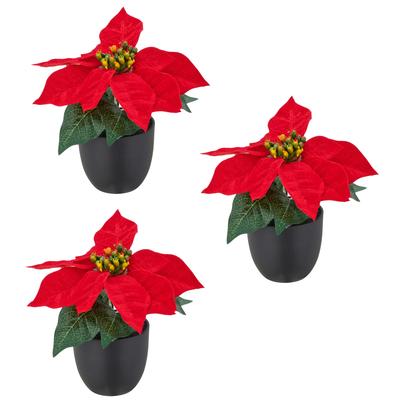 Kunstblume CREATIV GREEN "Weihnachtsstern", rot, H:16cm, Polyester, Kunstpflanzen, mit dauerhafter Blütenpracht