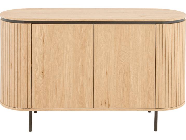 Sideboard mit 2 Türen und Rillenoptik, Breite 120 cm – MALAGA