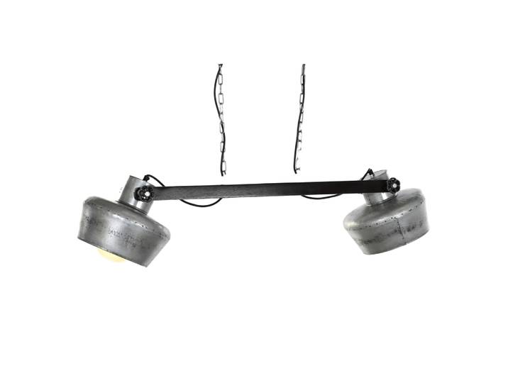 Plafonnier 2 spots en fer et manguier gris 104x25x28 cm
