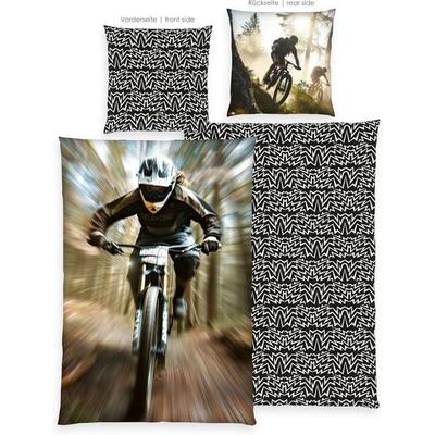 Herding 4859437050 - Young Collection, Mountainbike, Bettwäsche-Set, Mikrofaser, 80 x 80 cm, 135 x 200 cm