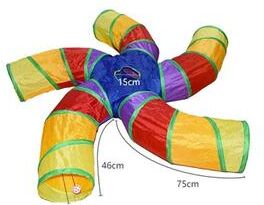 Inspired Living Rainbow Collapsible Cat Tunnel For Indoor Cats c5