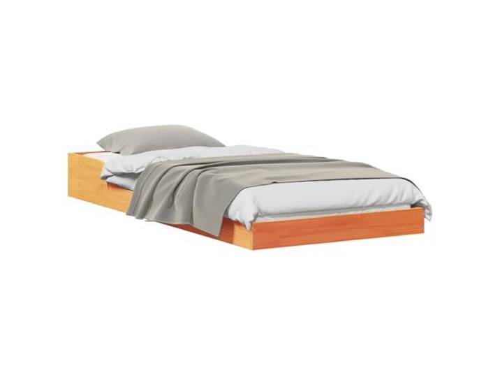 SDWEHBJ Bettgestell 100 x 200 cm aus massivem Kiefernholz in Wachsbraun, 203,5 x 103,5 x 24 cm, Plattformdesign, für Einzelmatratzen