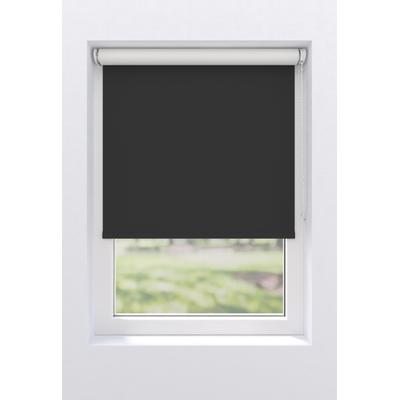 Rollo MY HOME "Ina", schwarz (schwarz, schwarz, weiß), B:90cm H:190cm, Polyester, Rollos, weiße Rückseite, Klemmfix oder Schraubmontage