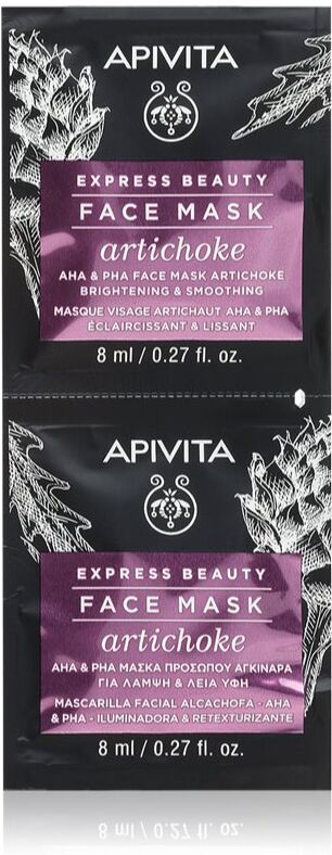Apivita Express Beauty Brightening Face Mask Artichoke intense hydrating mask With AHAs 2x8 ml