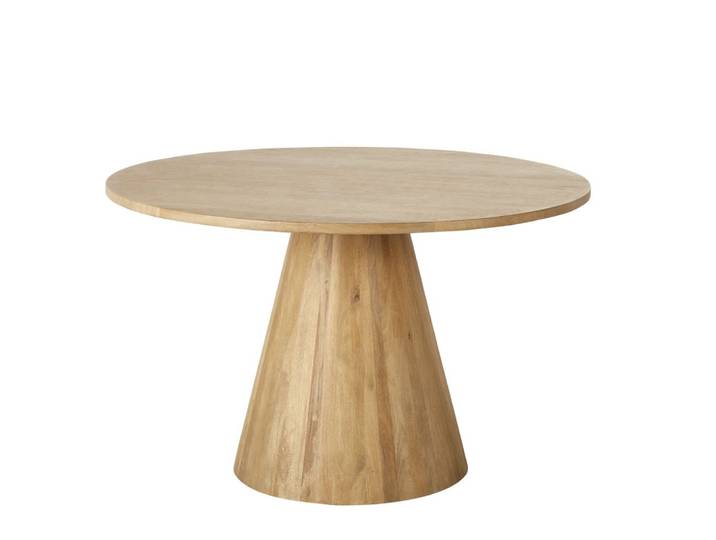 Runder Esstisch aus massivem, gebleichtem Mangoholz, Ø 120 cm