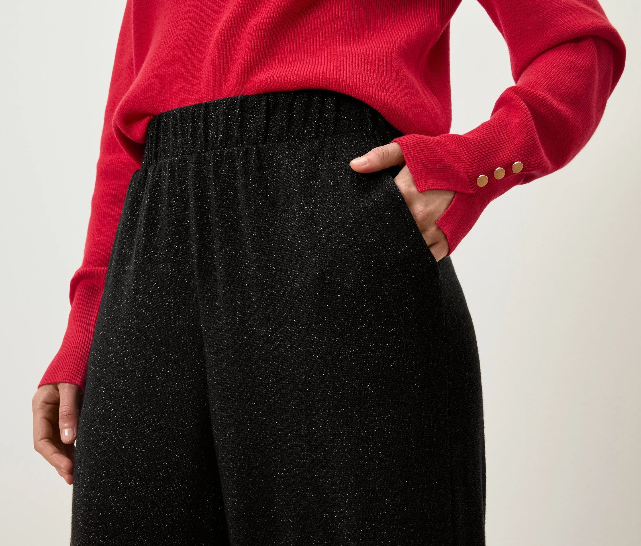 Tchibo - Glitzernde Palazzohose - Damen - Gr. M - silber