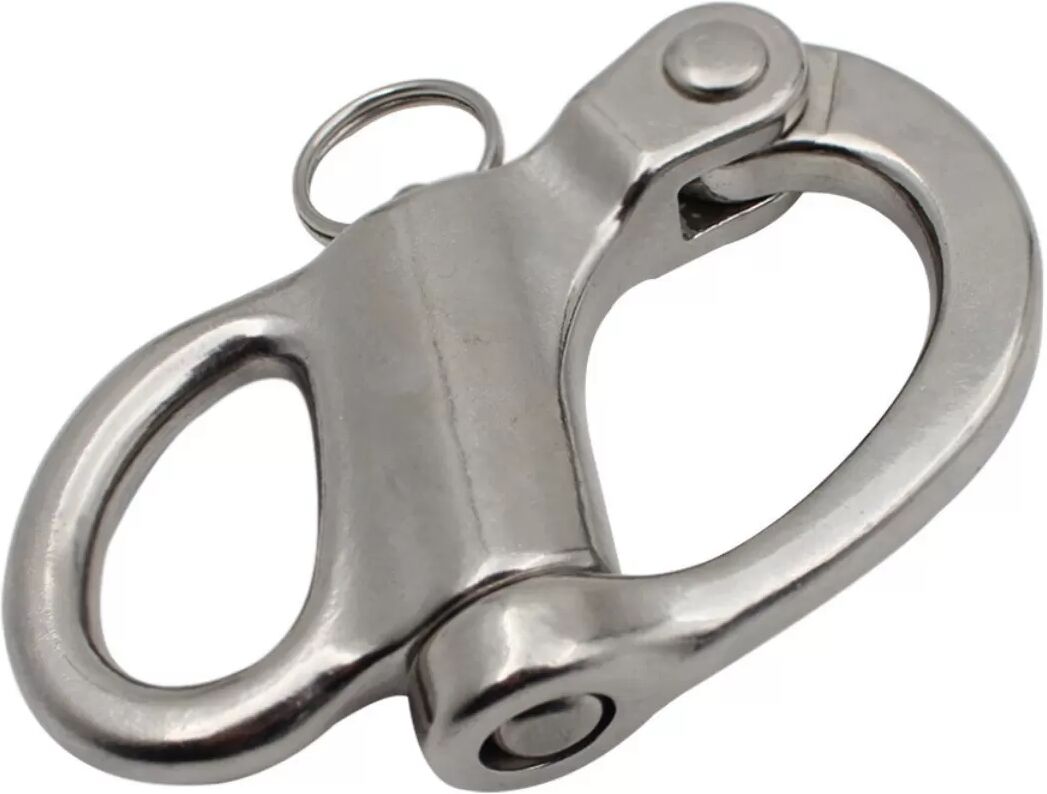 INF Edelstahl Feststehender Feder-Schnappschäkel 5er-Set — AISI 316 Meeresqualität Einhand-Schnellverschluss für Bootsbeschlag
