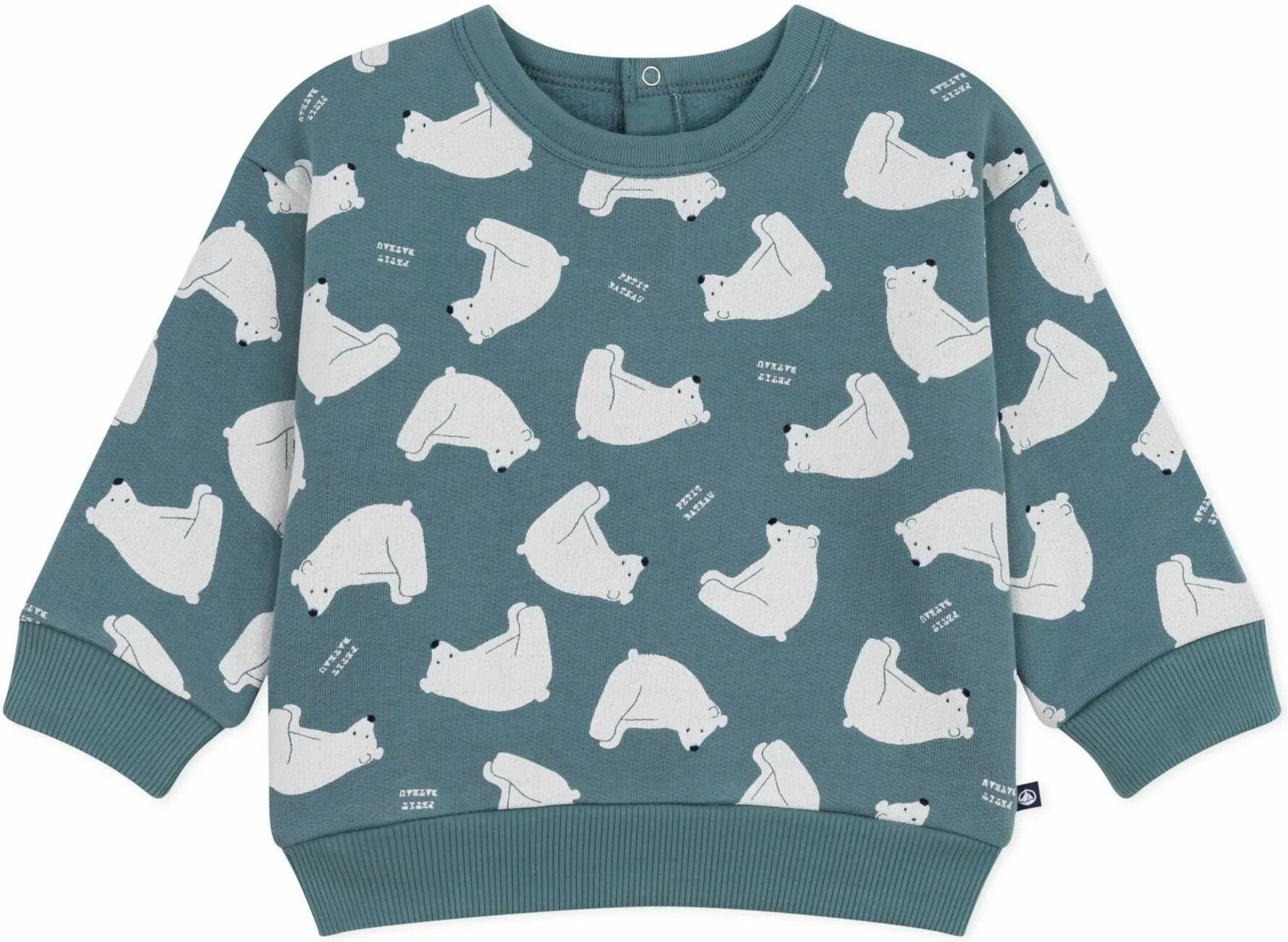 Petit Bateau Sweat Ours Bleu 6 mois