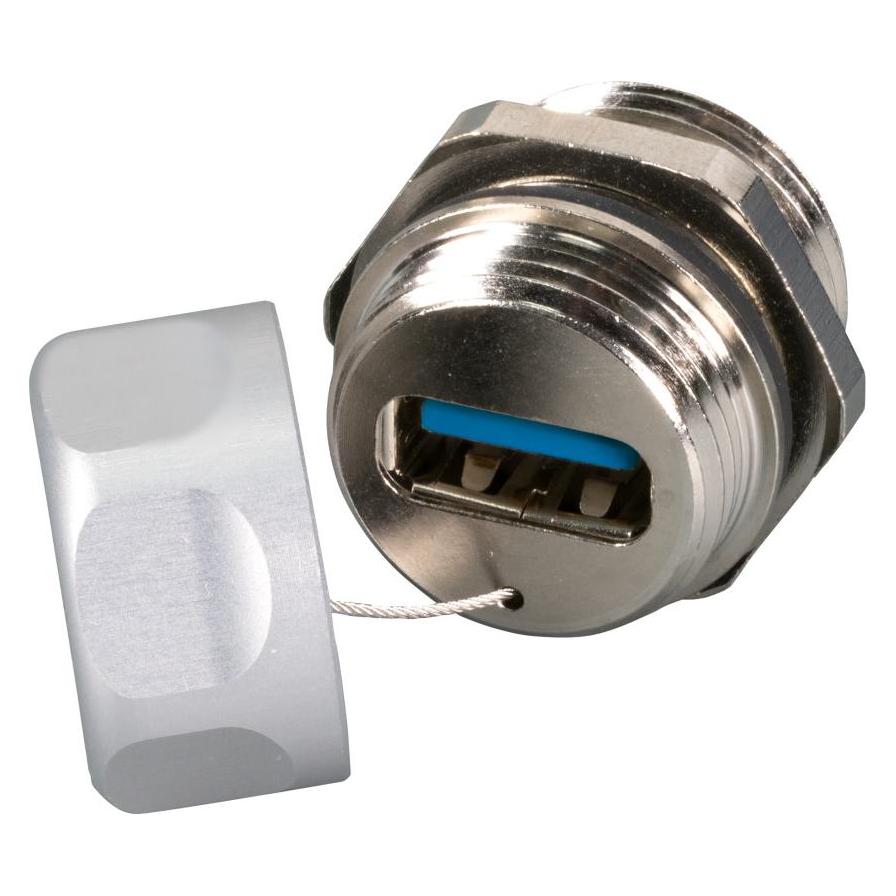 EFB Elektronik GmbH USB3.0 IP67 Durchführungskupplung,Type A Buchse / Type A Buchse Service Port (IP67DFKUSBFLHS)