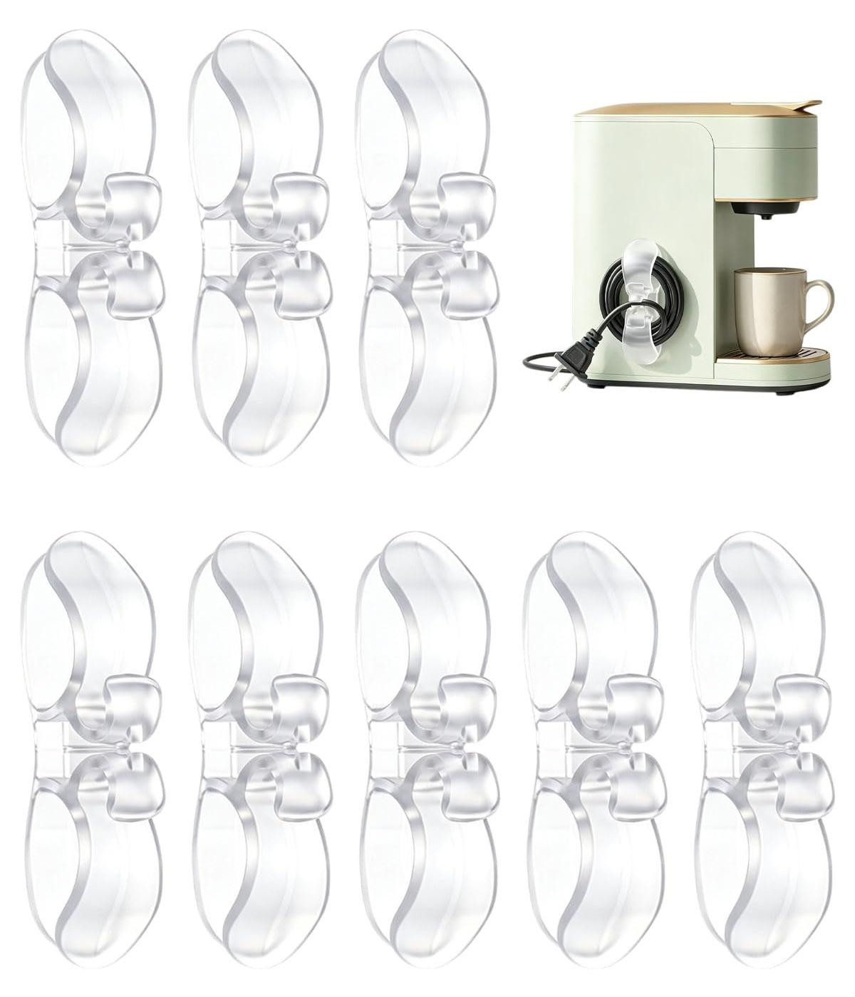 Dripio Zelfklevende kabelorganizer, set van 8, transparant