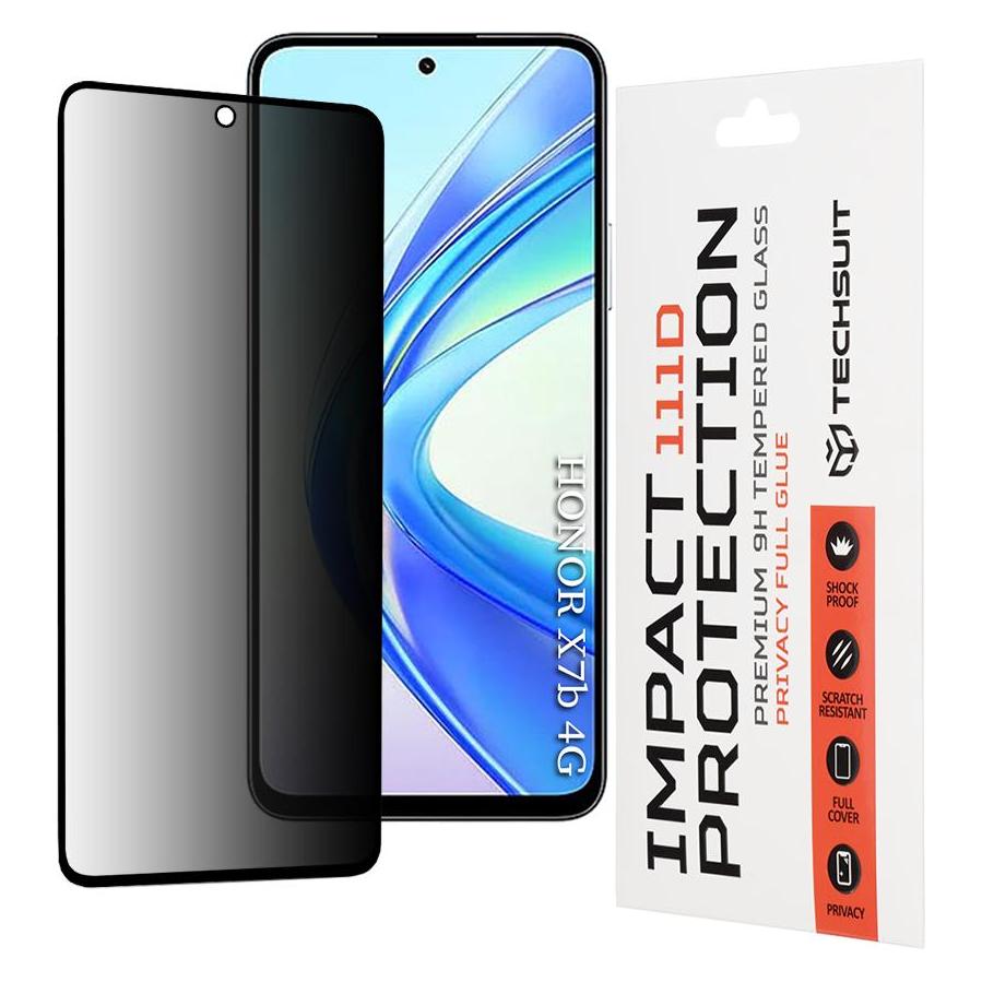 Techsuit - 111D Privacy Full Glue - Honor X7b / X7b 5G / 90 SMART - Black (Honor 90 Smart, Honor X7) (56351048)