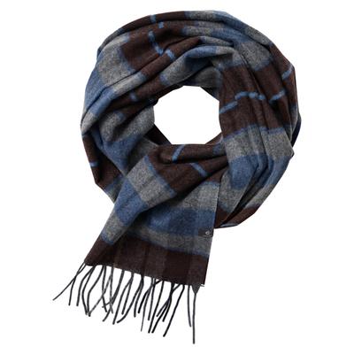 Schal CASAMODA "CASAMODA Schal kariert", Herren, braun (blau), 45% Polyester, 20% Polyamid, 20% Polyacryl, 15% Wolle, Modetücher Schal