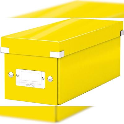 LEITZ Ablagebox Click & Store Wow CD Graukarton gelb Packung mit 6 Stück