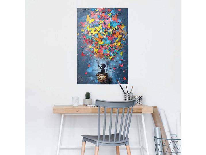 Affiche Balloon Kid Papier Multicolore 61 x 92 x 0cm