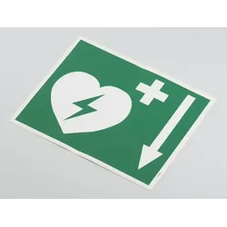 Defibrillator Pfeil unten, Folie, selbstklebend