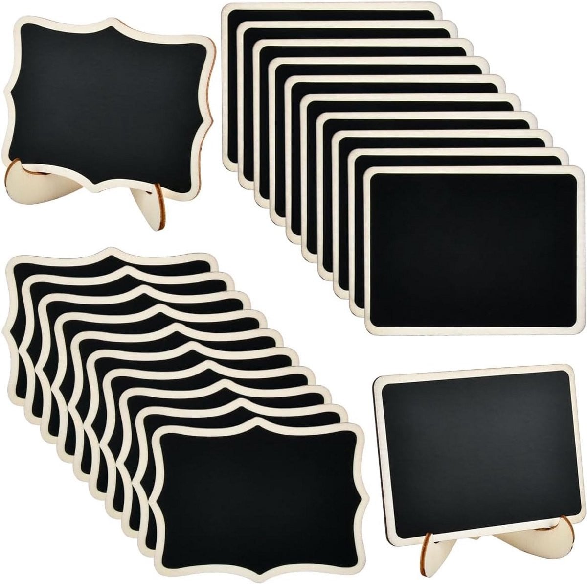 Mini houten prijskaartjes met klemmen - 20 stuks