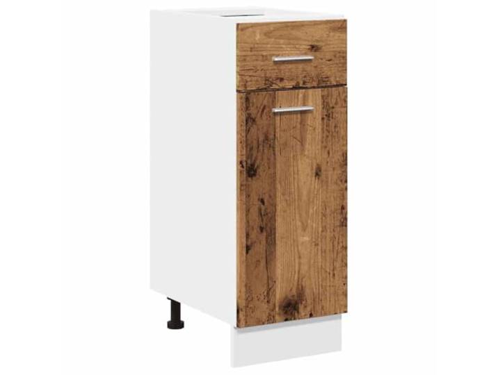 fsahslih Küchenunterschrank mit Schublade Altholz-Optik 30x46x81,5 cm Kompakter Unterschrank für die Küche mit Tür und Fachboden schafft Ordnung in kleinen Nischen und Ecken.