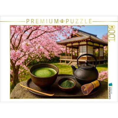 CALVENDO Puzzle Japan: Matcha und Kirschblüte | 1000 Teile Lege-Größe 64x48cm Foto-Puzzle für glückliche Stunden