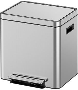 Garvee Dual Compartment Recycling Bin, Rectangular Step Trash Can for Kitchen, Stainless Steel, 30L/36L/40L