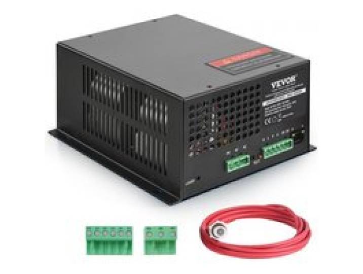 VEVOR Alimentation Laser CO2, Alimentation pour Tube Laser 80 W, Protection contre Courant Constant et Circuits Ouverts, Dissipation Thermique Rapide, Compatible avec Graveurs et Découpeurs Laser