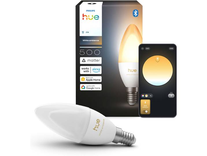 Leuchtmittel Philips Hue Kerze Kunsstsoff/weiss 3.7W E14 - Material: Kunststoff - LED - Lichtfarbe: Warmweiss - Kaltes Tagesweiss - LED Leuchtmittel