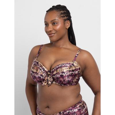 Bügel-Bikini-Top DORINA "Amnesia", Damen, Gr. 95, Cup E, bunt (coral print), Obermaterial: 67% Polyamid, 19% Elasthan, 14% Polyester, Bikini-Oberteile, Batikmuster