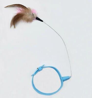 Uplift Picks Interactive Feather Bell Cat Collar Self Entertainment Teaser Toy blue