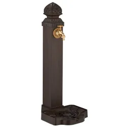 Relaxdays Standbrunnen antik 77 cm Dunkelbraun,Gold