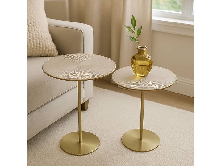 Beistelltisch Juddi 2er-Set Ø 39cm Gold
