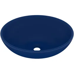 vidaXL Luxuriöses Ovales Waschbecken Matt Dunkelblau 40x33 cm Keramik
