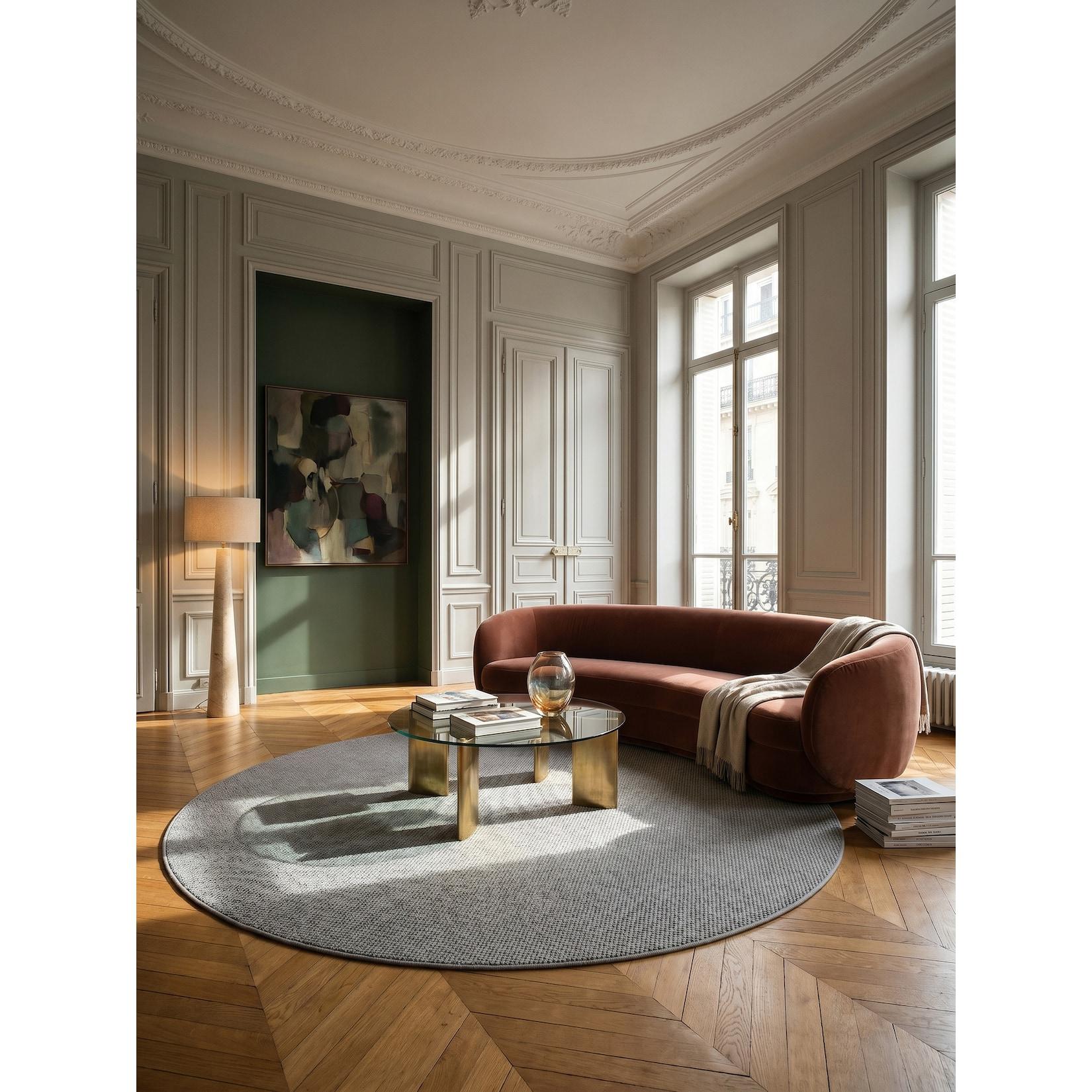 Flachgewebe-Teppich Berber-Tradition Silber 160x160 cm Uni meliert