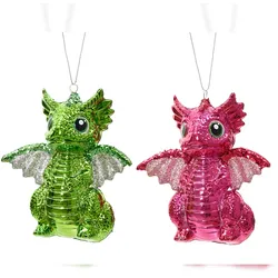 Christmas Decorations 1 Christbaumschmuck Kunststoff 10,5cm Drache Figur zum Aufhängen - Weihnachtsbaum Anhänger Weihnachten Weihnachtsbaumschmuck bruchfest Märchenfigur