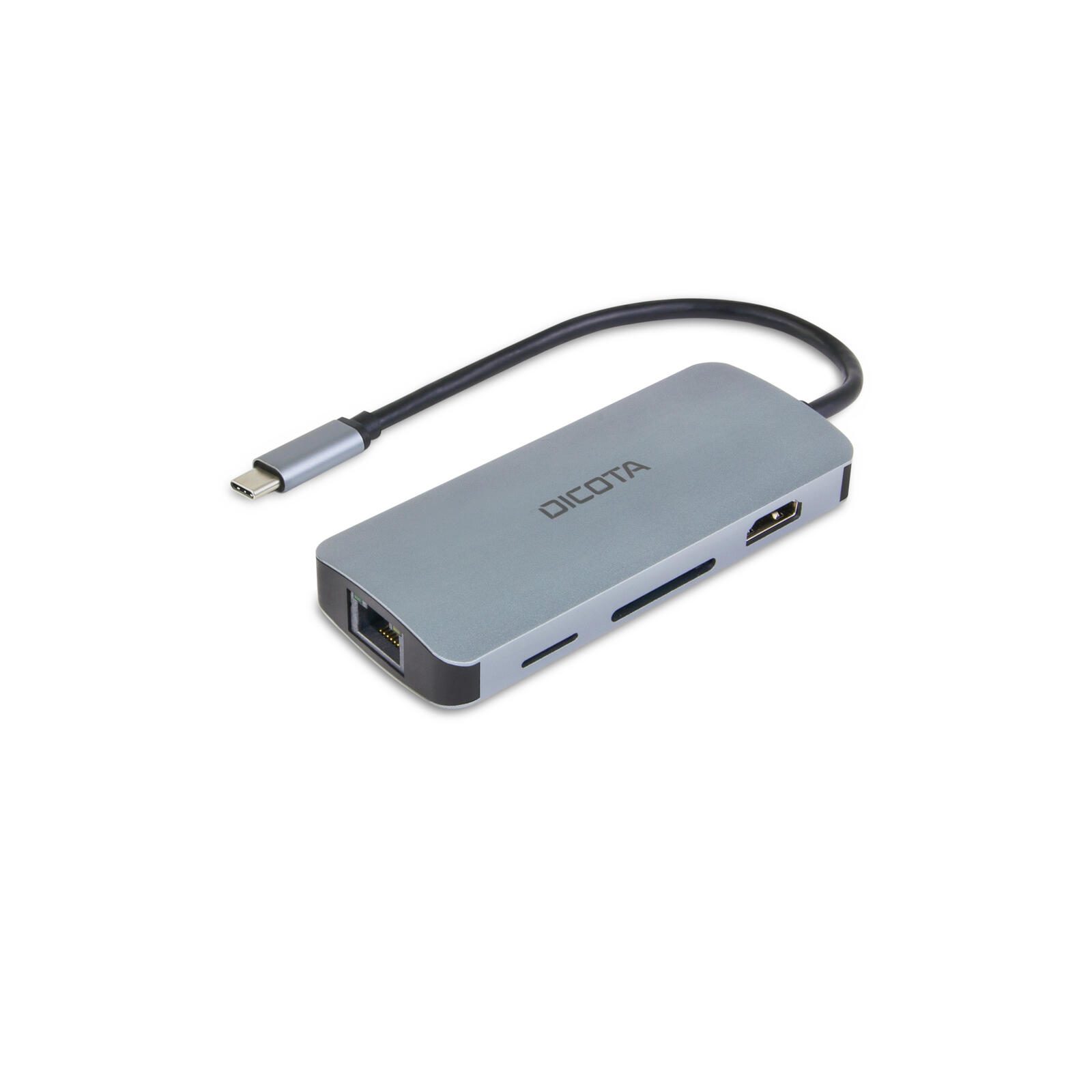 DICOTA USB-C 8-in-1 Multi Hub 4K PD 100W D32062