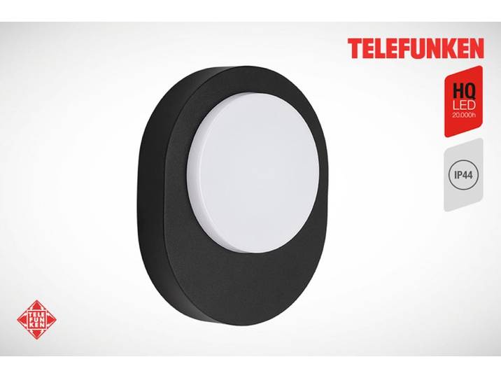 LED Außen-Wandleuchte TELEFUNKEN PRAG , schwarz (weiß, neutral), Leuchten, LED Außen-Wandleuchte