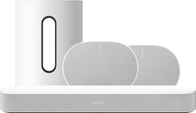 Sonos Beam Gen2 Wit met Era 300 en Sub Mini Wit
