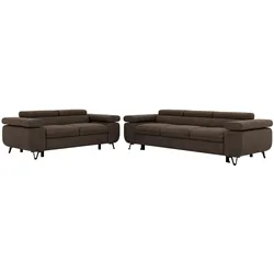 SITZGARNITUR PETERS 2+3 - Braun Velvet