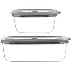 Kilner® Frischhaltedosen 2er-Set mit Vakuum Verschluss 1x 800ml & 1x 1,5L