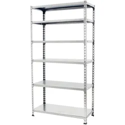 SimonRack Metallregal, 2500x1000x500 mm, 6 Ebenen, Metallboden, 180 kg Biegepunkt, Verzinkt - Simonclick