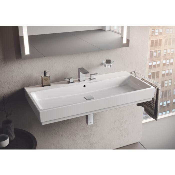 Grohe Waschtisch-3-Loch-Armatur Eurocube 20351000 mit Ablaufgarnitur, chrom