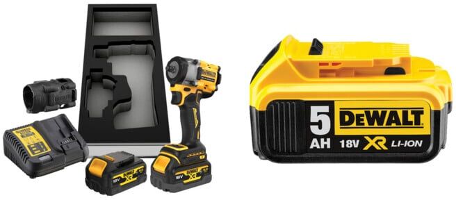 Set DeWalt 18V XR Akku-Schlagschrauber 3/8 + DeWalt 18,0V / 5,0 Ah Ersatz-Akku