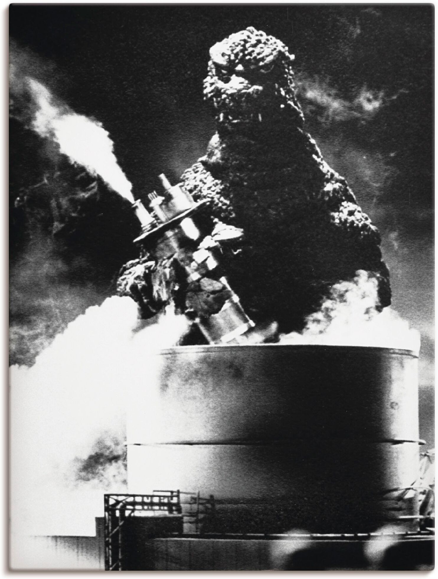 Wandbild ARTLAND "Godzilla III", schwarz (farbe bild(er): schwarz), B:60cm H:80cm, Bilder, Wandbild, als Leinwandbild, Poster in verschied. Grössen farbe bild(er): schwarz B/H/T: 60cm x 80cm, Leinwandbild Film Hochformat, 1 Stk.