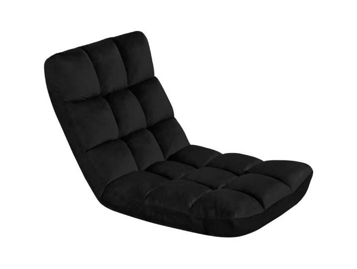 Yaheetech Fauteuil Paresseux Tatami Pliable Chaise de Sol Dossier Multiposition Fauteuil Bas Convertible pour Maison Bureau Noir